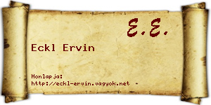 Eckl Ervin névjegykártya