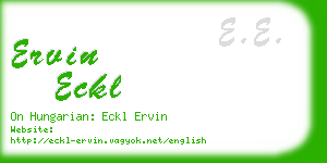 ervin eckl business card